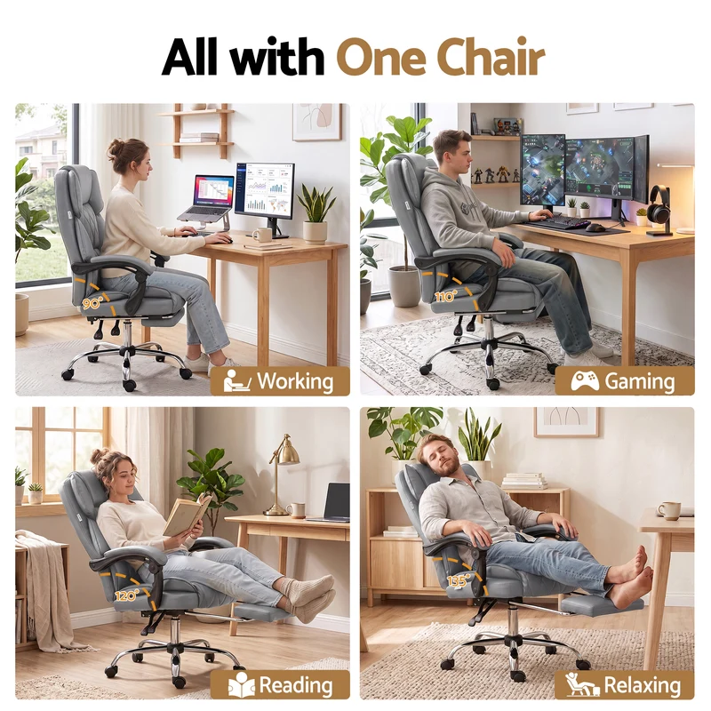 Artiss Executive Office Chair Footrest (Grey)