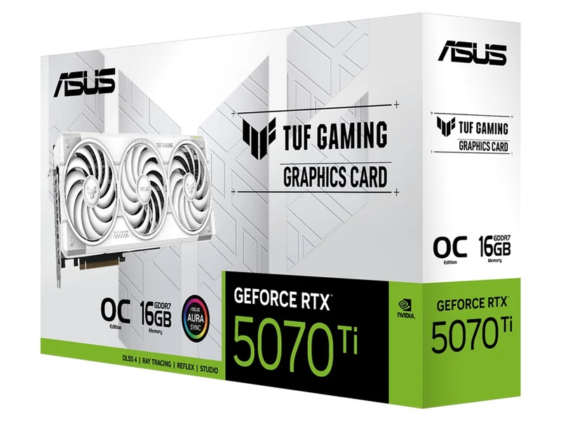 Asus TUF Gaming GeForce RTX 5070 Ti OC 16G Graphics Card (White)