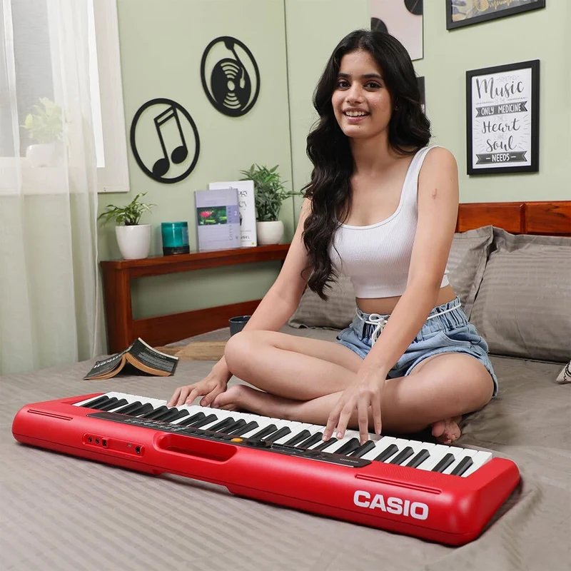 Casio Casiotone Ultra Compact 61-Note Portable Keyboard with USB - Red