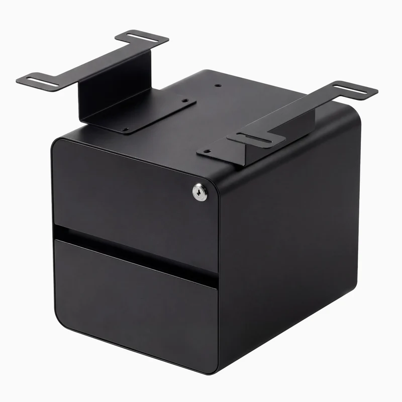 Desky Minimal Under Desk Cabinet - Maple Hardwood / Black