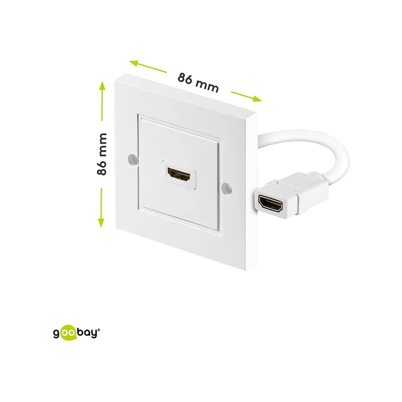 Goobay HDMI™ Wall Socket Gold-plated - White
