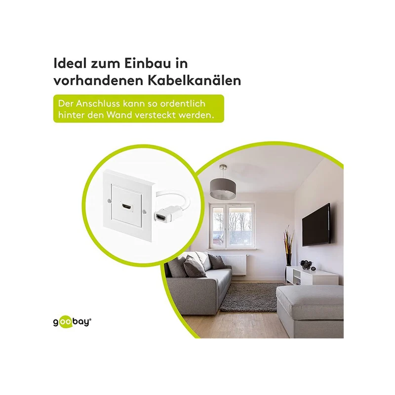 Goobay HDMI™ Wall Socket Gold-plated - White