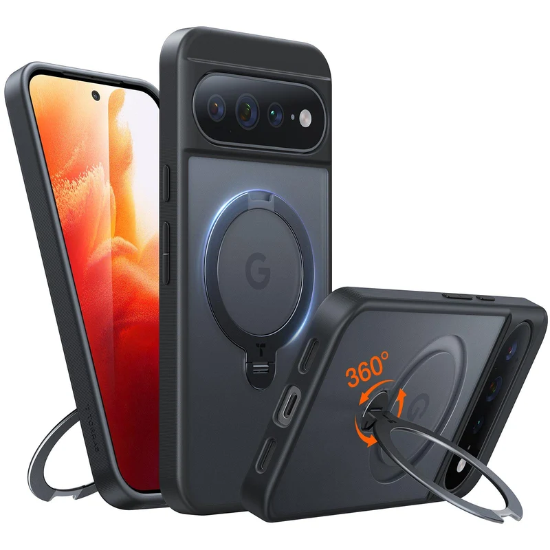 Torras Ostand Q3 Spin Case for Pixel 11 Pro (Black)