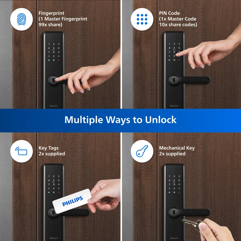 Philips 7300-5HB Smart Handle Lock EasyKey (Black)