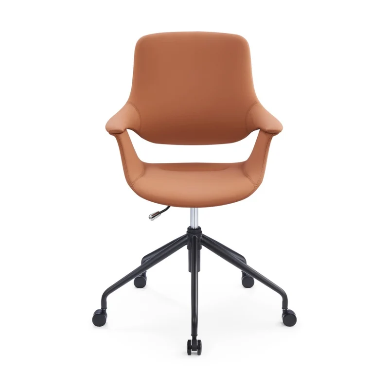 Sabia Oliver High Back Pre-Assembled Office Chair Upholstered (Tan/Black Frame)