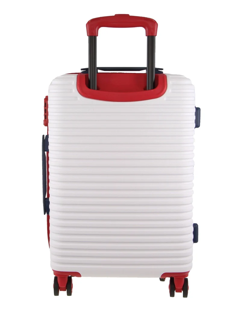 GAP Hard-Shell Suitcase 4 Wheel Hidden Pocket Cabin Luggage 56cm White