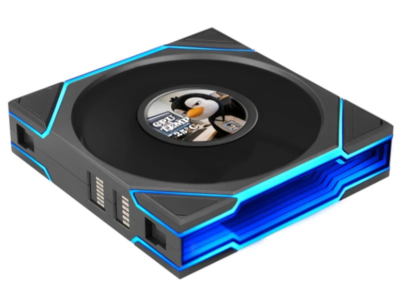 Lian Li Uni Fan TL Flex 1.8in LCD 2.4GHz Wireless 120mm ARGB Fan - Black (12TLLCD1F1B)