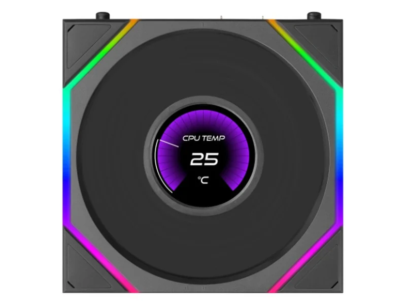 Lian Li Uni Fan TL Flex 1.8in LCD 2.4GHz Wireless 120mm Reverse Blade ARGB Fan 3 Pack - Black (12RTLLCD1F3B)