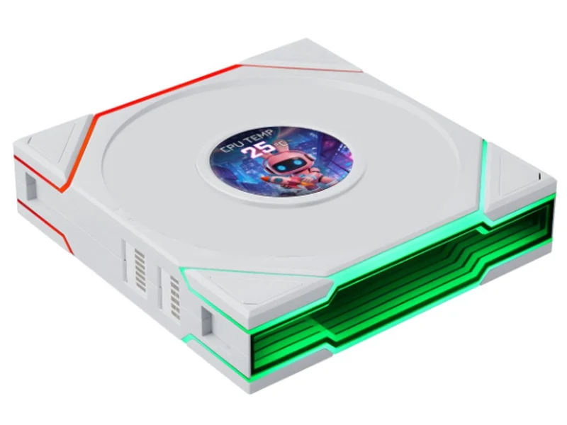Lian Li Uni Fan TL Flex 1.8in LCD 2.4GHz Wireless 120mm Reverse Blade ARGB Fan - White (12RTLLCD1F1W)