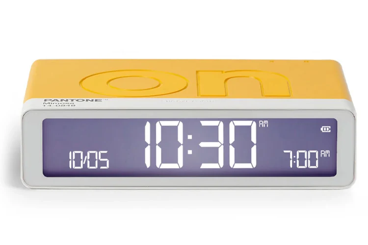 Lexon Flip Classic Reversible Alarm Clock PANTONE (Yellow)