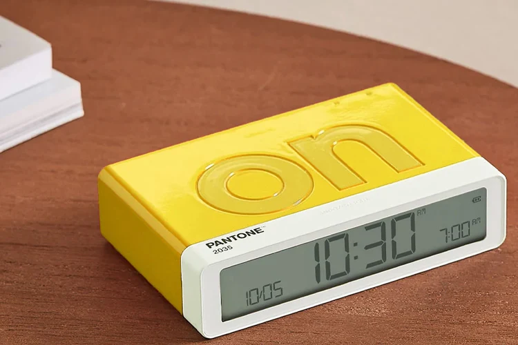 Lexon Flip Classic Reversible Alarm Clock PANTONE (Yellow)