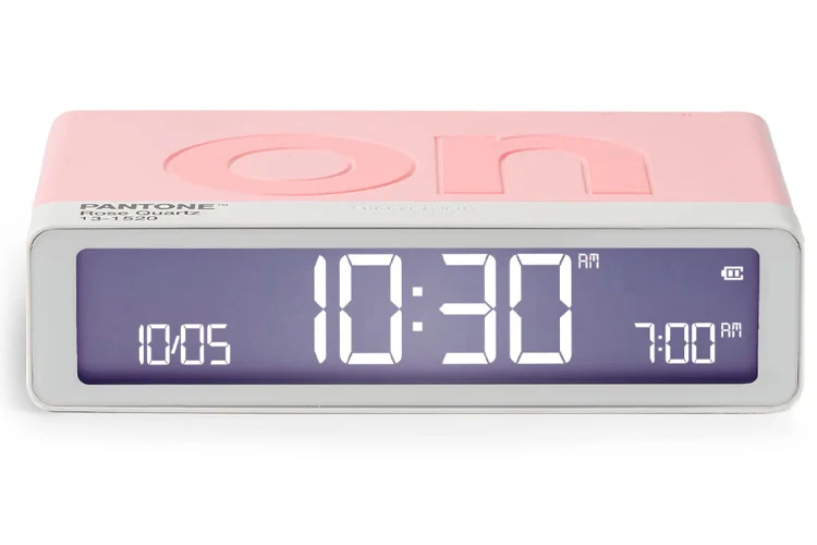 Lexon Flip Classic Reversible Alarm Clock PANTONE (Rose Pink)