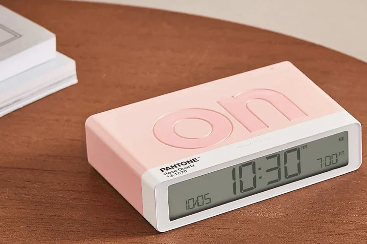 Lexon Flip Classic Reversible Alarm Clock PANTONE (Rose Pink)