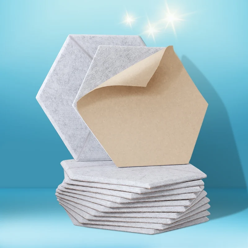 Alpha Acoustic Foam 12pcs 35x30x0.9cm Soundproof Absorption Panel Adhesive Grey
