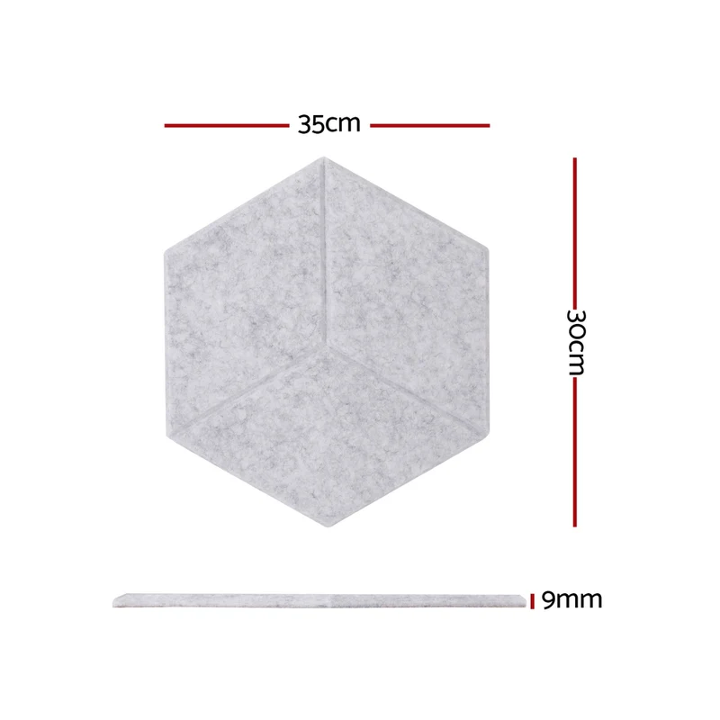 Alpha Acoustic Foam 12pcs 35x30x0.9cm Soundproof Absorption Panel Adhesive Grey