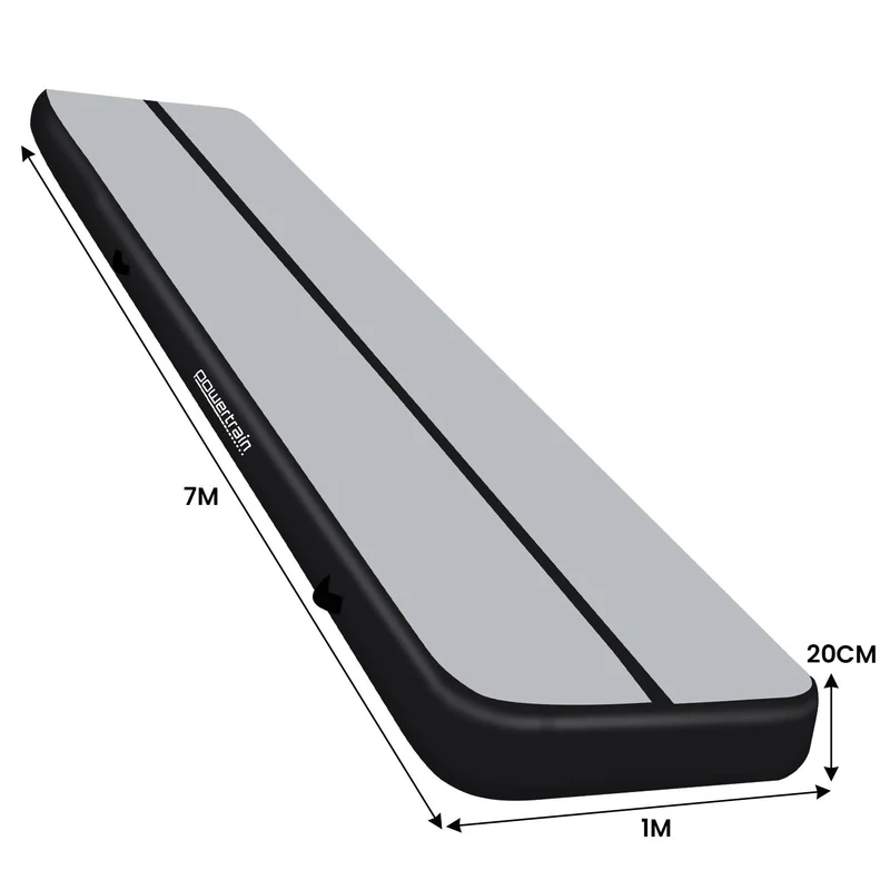 Powertrain 7m Air Track Gymnastics Mat (Grey/Black)
