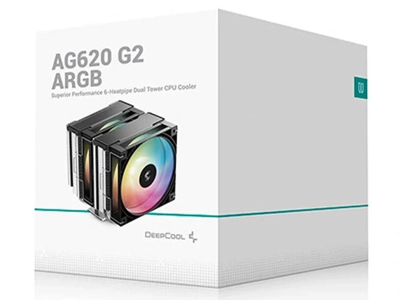 DeepCool AG620 G2 ARGB 2x 120mm PWM Fans 6 Heatpipes 270W TDP Dual Tower CPU Cooler