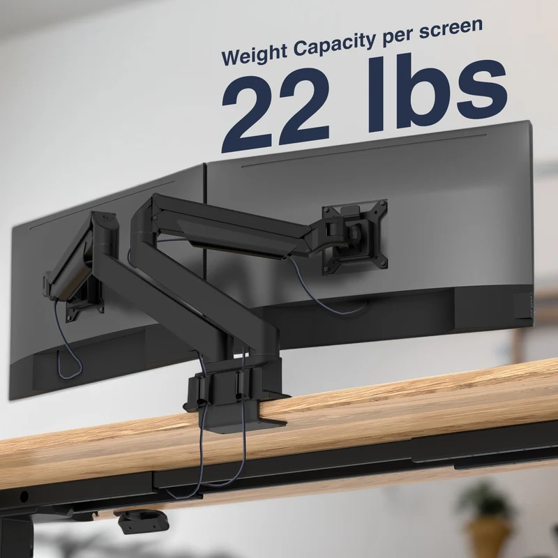Desky Dual Monitor Arm - Black