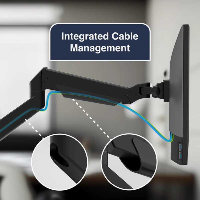 Desky Dual Monitor Arm - Black