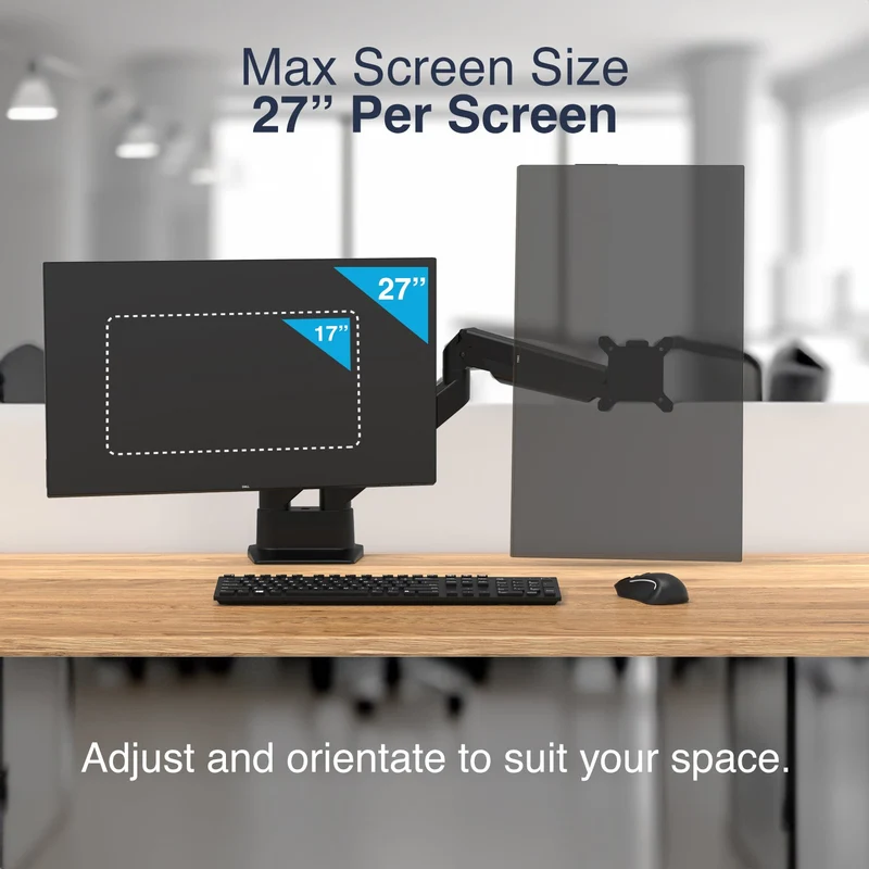 Desky Dual Monitor Arm - Black