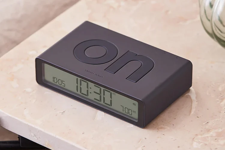 Lexon Flip Classic Reversible Alarm Clock (Grey)