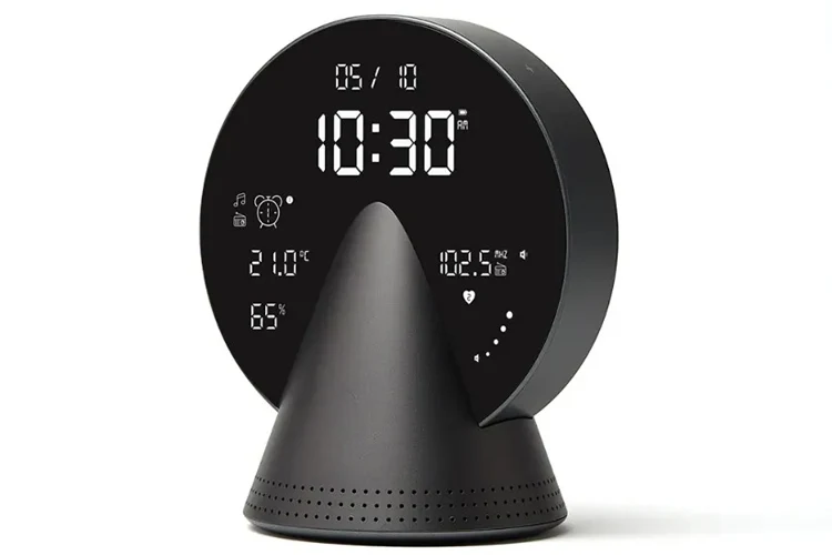 Lexon Conic Radio Alarm Clock With FM Bluetooth Speaker - Grey