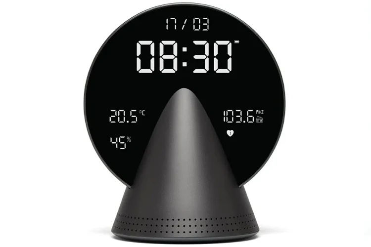 Lexon Conic Radio Alarm Clock With FM Bluetooth Speaker - Grey