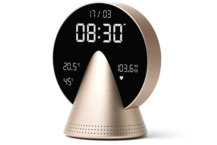 Lexon Conic Radio Alarm Clock With FM Bluetooth Speaker - Gold