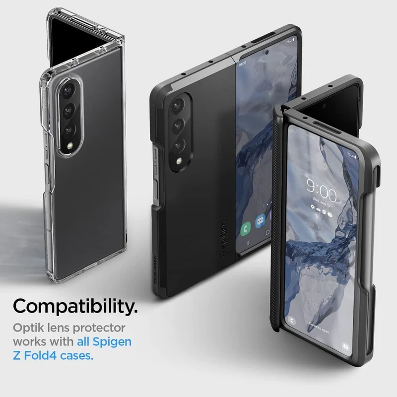 Spigen Samsung Galaxy Z Fold 4 GLAS.tR Optik Lens 2PCS Lens Protector (Black)