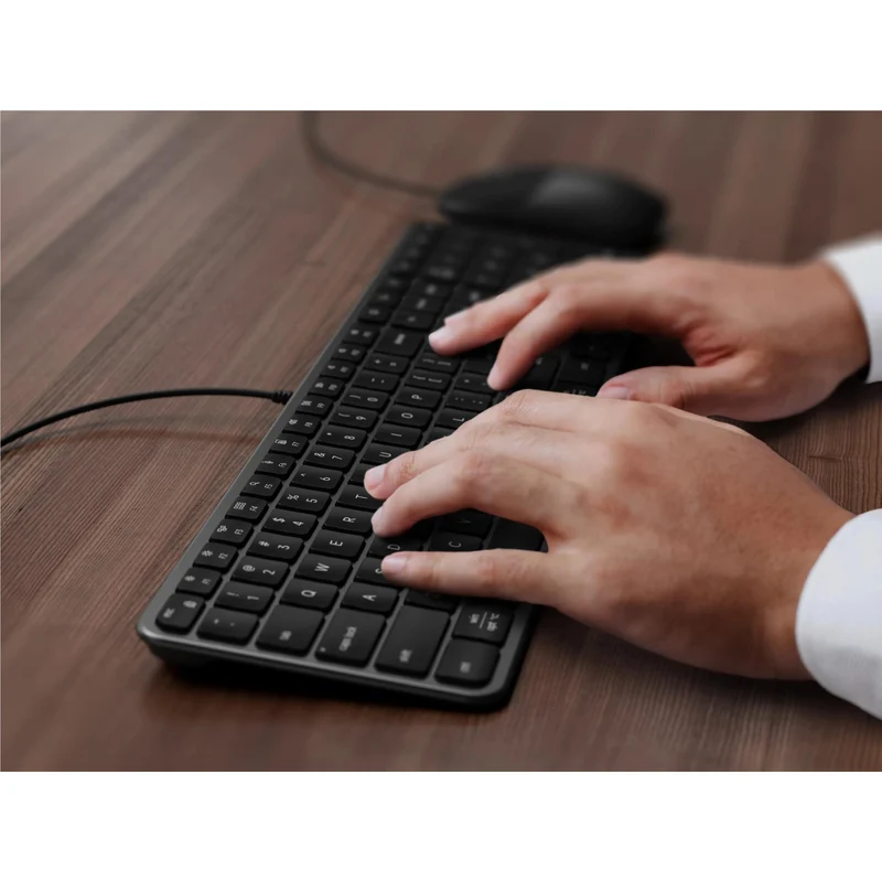Satechi Slim CLX3 Wired Keyboard and Mouse Combo (Space Black)