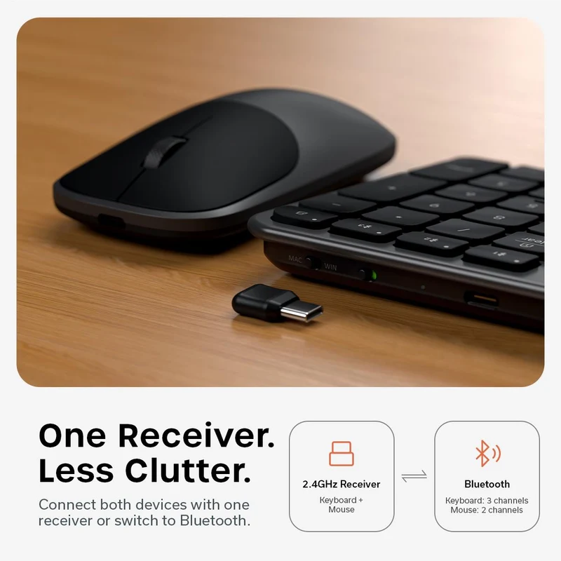Satechi Slim CEX3 Wireless Keyboard and Mouse Combo (Space Black)