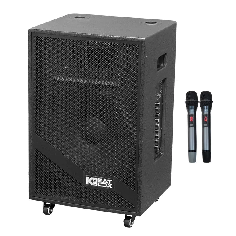 Soncamedia Kbeatbox KB-39NEO – 15" Big Box Karaoke Speaker System | 80W RMS | Wireless Mics