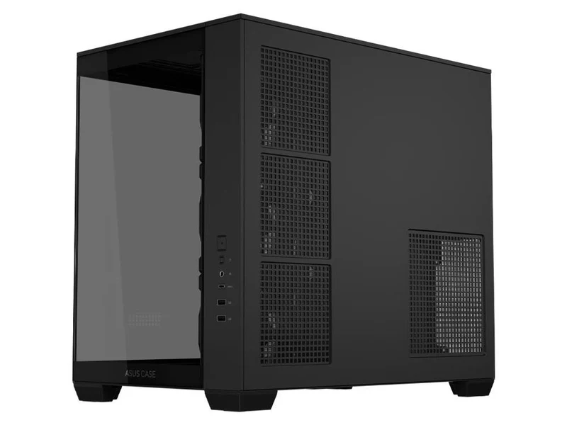 ASUS A32 PLUS TG ARGB Dual Chamber Panoramic Tempered Glass ATX Mid Tower Case - Black