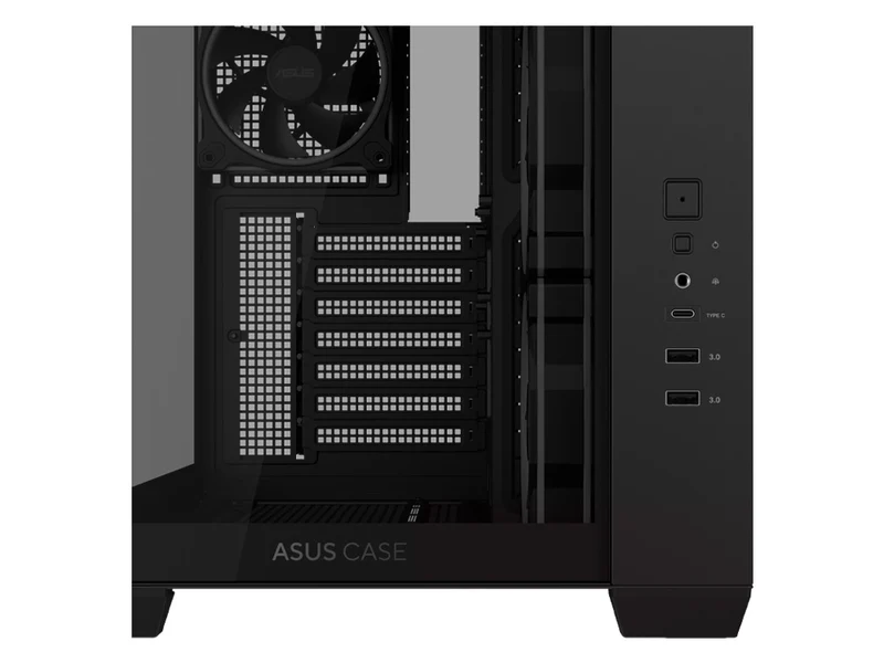 ASUS A32 PLUS TG ARGB Dual Chamber Panoramic Tempered Glass ATX Mid Tower Case - Black