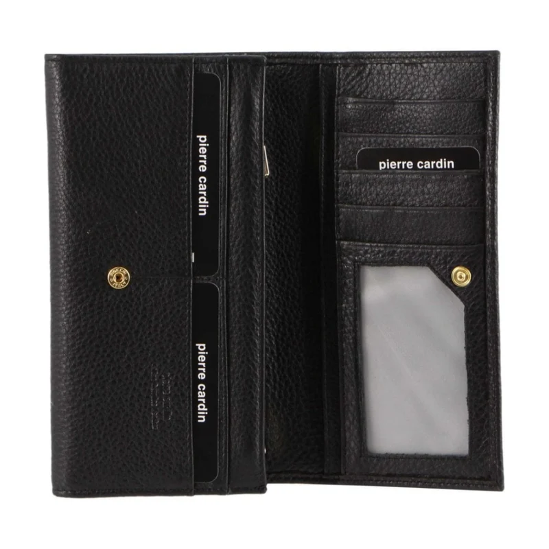 Pierre Cardin Women's Rustic Leather Protected RFID Wallet 19cm Black