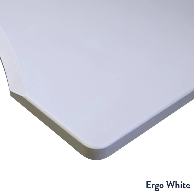 Desky Dual Ergo Edge Sit Stand Desk 180cm White Desktop and White Frame
