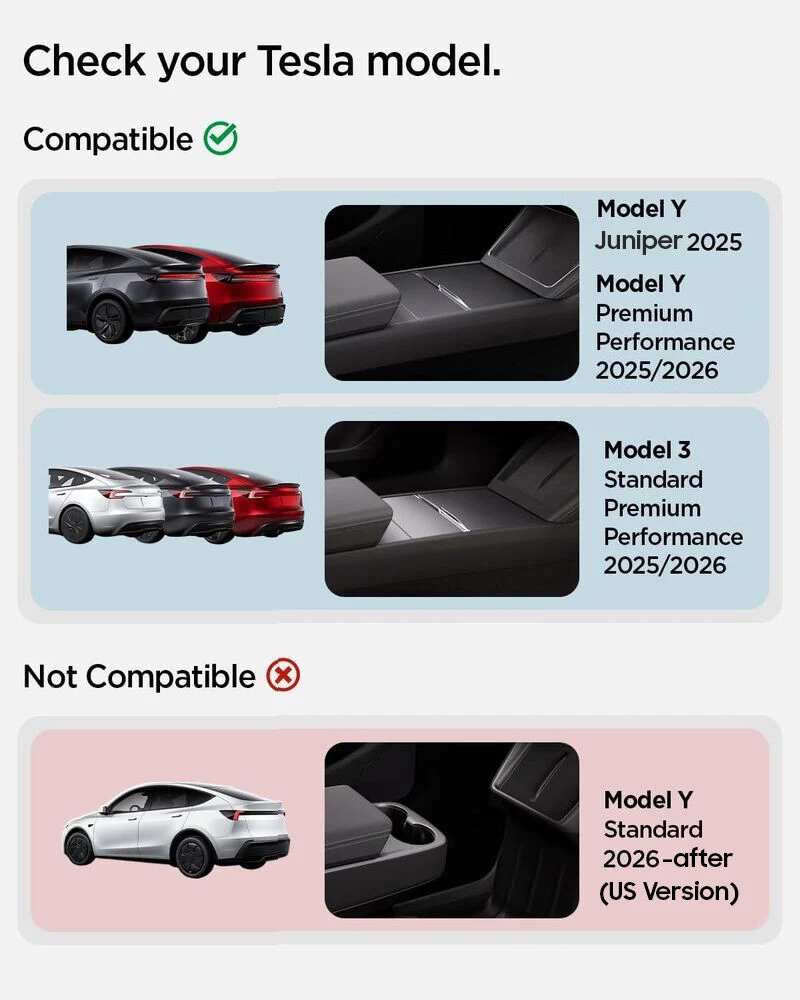 SPIGEN Tesla Model Y Juniper (2025-2026) Y L TO224H Armrest Console Tray (Carbon Edition)