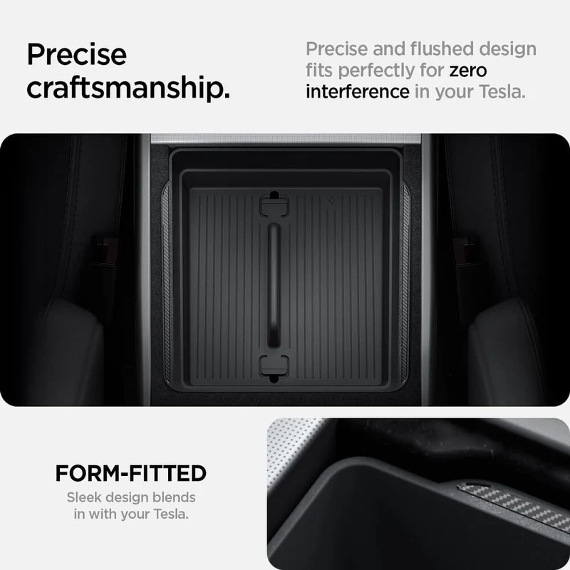 SPIGEN Tesla Model Y Juniper (2025-2026) Y L TO224H Armrest Console Tray (Carbon Edition)