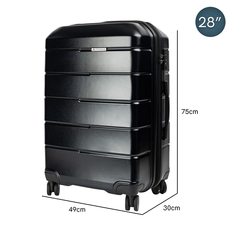 Olympus Artemis Hard Shell ABS+PC Luggage Set in Jet Black (3 Piece Set)
