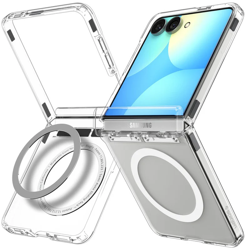 Spigen Galaxy Z Flip 8 Ultra Hybrid Pro (MagFit) Case (Clear Case / White Ring)