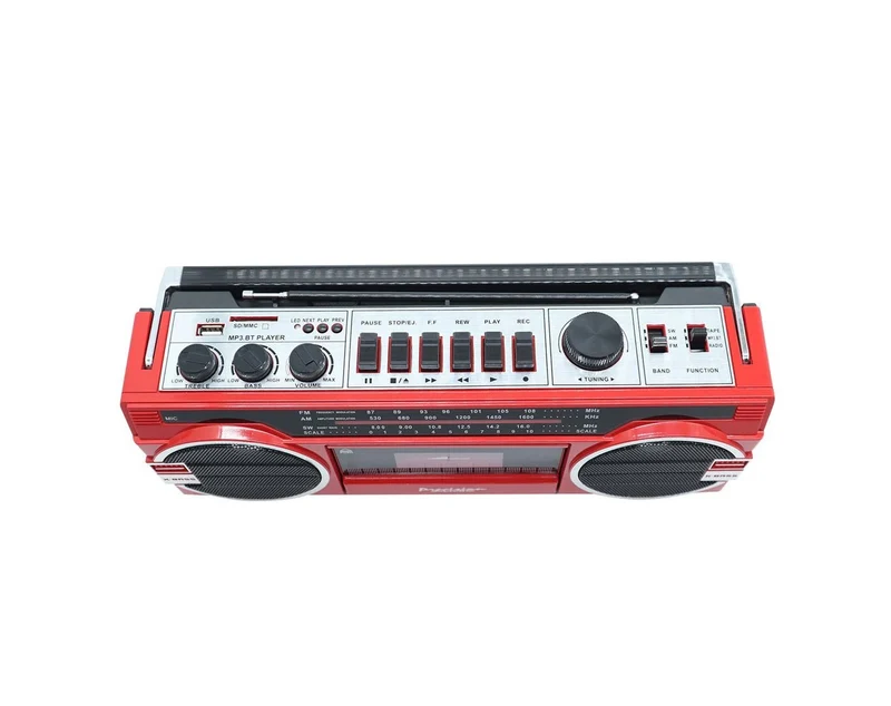 Precision Audio PA-4000 Portable Bluetooth Cassette Player (Red)