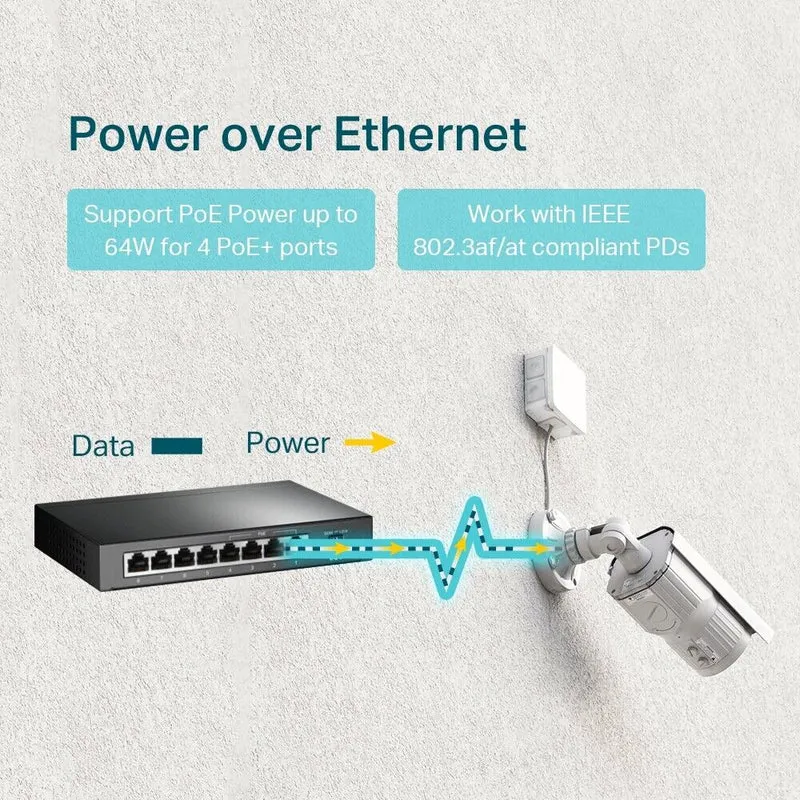 TP-Link TL-SF1008P 8 Ports Rack Mountable Gigabit Ethernet Switch