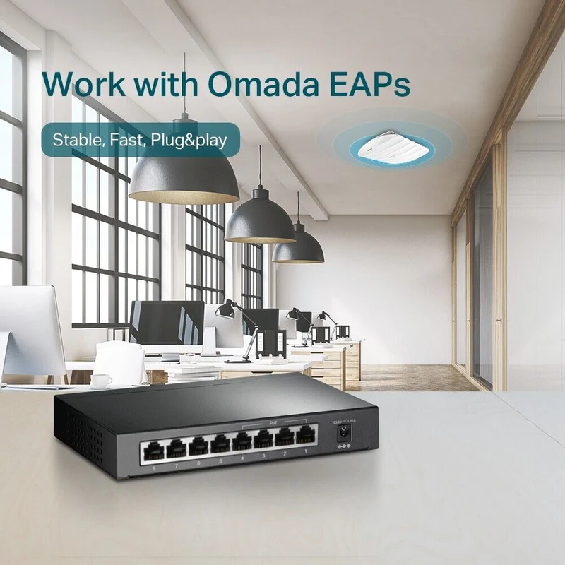 TP-Link TL-SF1008P 8 Ports Rack Mountable Gigabit Ethernet Switch