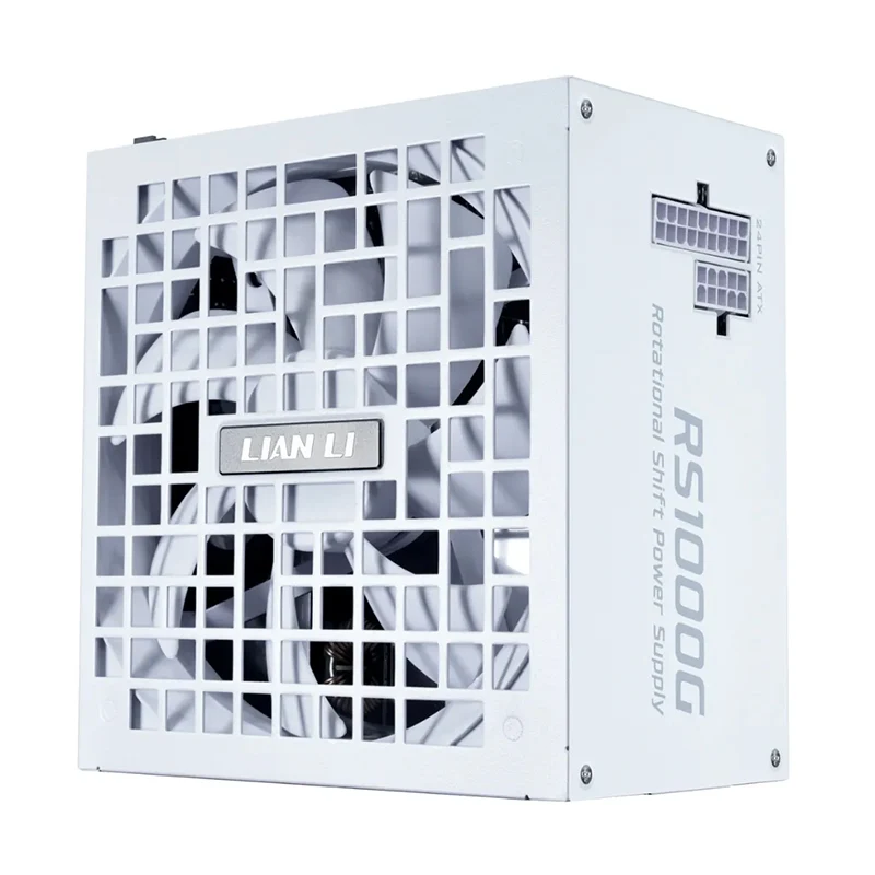 Lian Li 1000W Rotational Shift 80+ Gold Fully Modular ATX Power Supply with 4 Port USB Hub - White (RS1000G.WH)