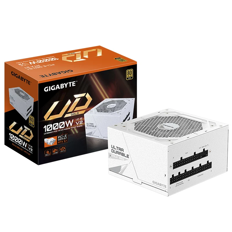 Gigabyte 1000W 80+ Gold Fully Modular PCIe 5.1 ATX 3.1 Power Supply (GP-UD1000GM PG5 ICE)