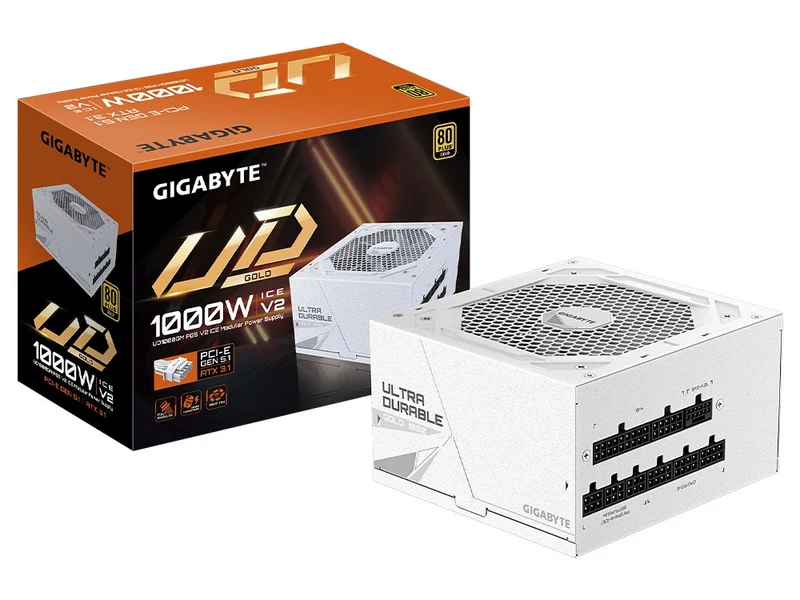 Gigabyte 1000W 80+ Gold Fully Modular PCIe 5.1 ATX 3.1 Power Supply (GP-UD1000GM PG5 ICE)