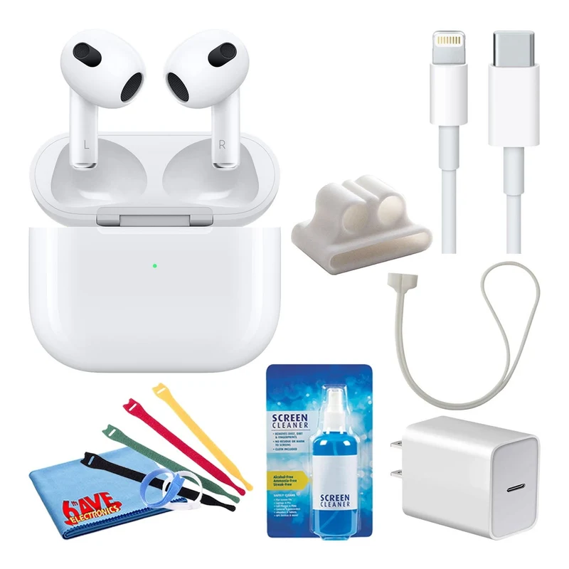 Apple AirPods with MagSafe Charging (3rd Gen) with Cable Ties + Charger