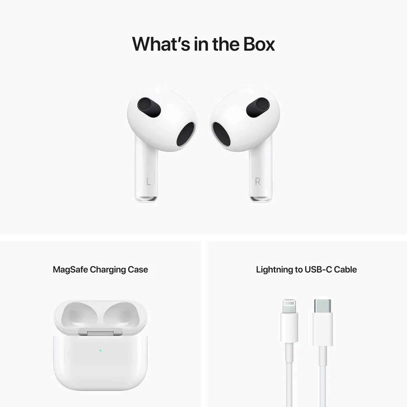 Apple AirPods with MagSafe Charging (3rd Gen) with Cable Ties + 2-Chargers