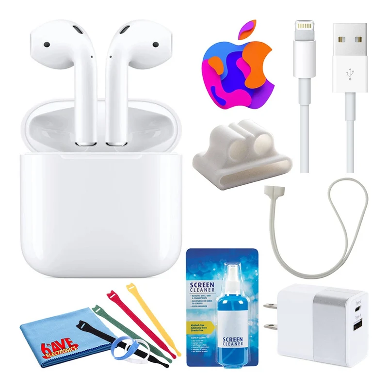 Apple AirPods with Wired Charging (2nd Gen) with Cable Ties + 2-Chargers
