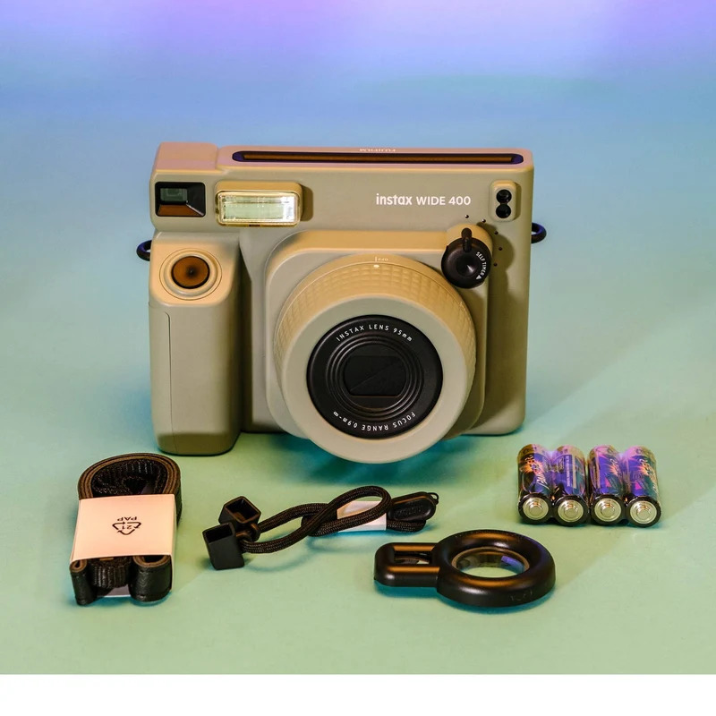 Fujifilm INSTAX Wide 400 Instant Camera - Sage Green, Case For Instax Wide 400